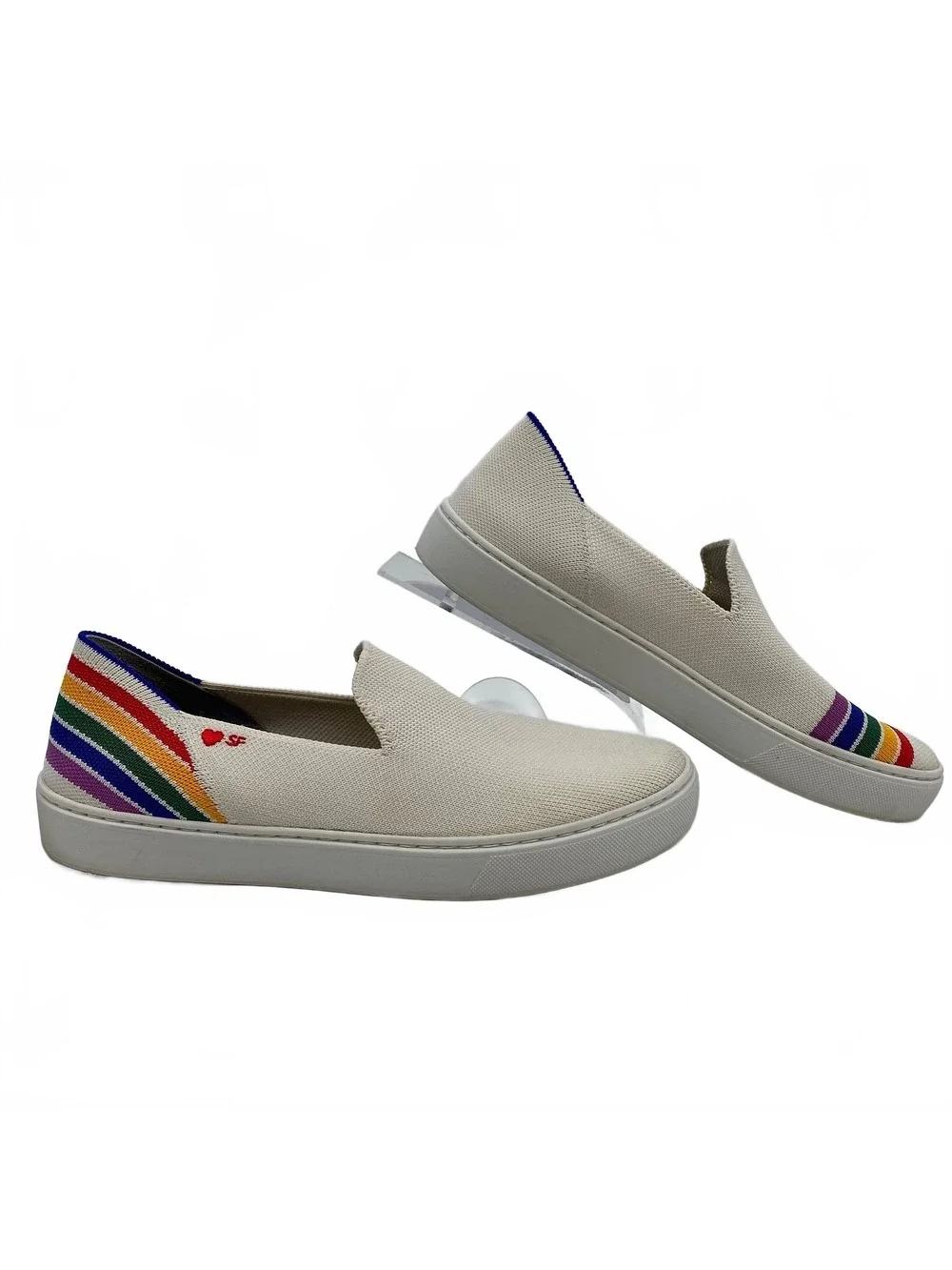 Rothy’s White Rainbow Slip-On Sneakers | Women’s US 8